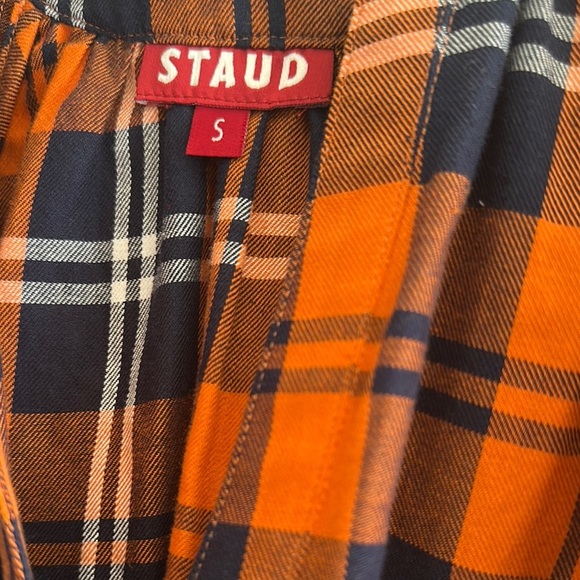 STAUD Orange Relaxed Blouse with Voluminous Sleeves - Picture 4 of 5